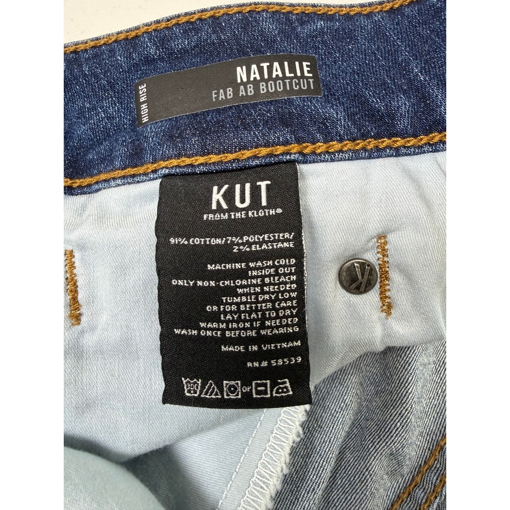 KUT from the Kloth Natalie Bootcut Jeans Womens 12 High Rise Fab Ab Medium Wash - Picture 7 of 9
